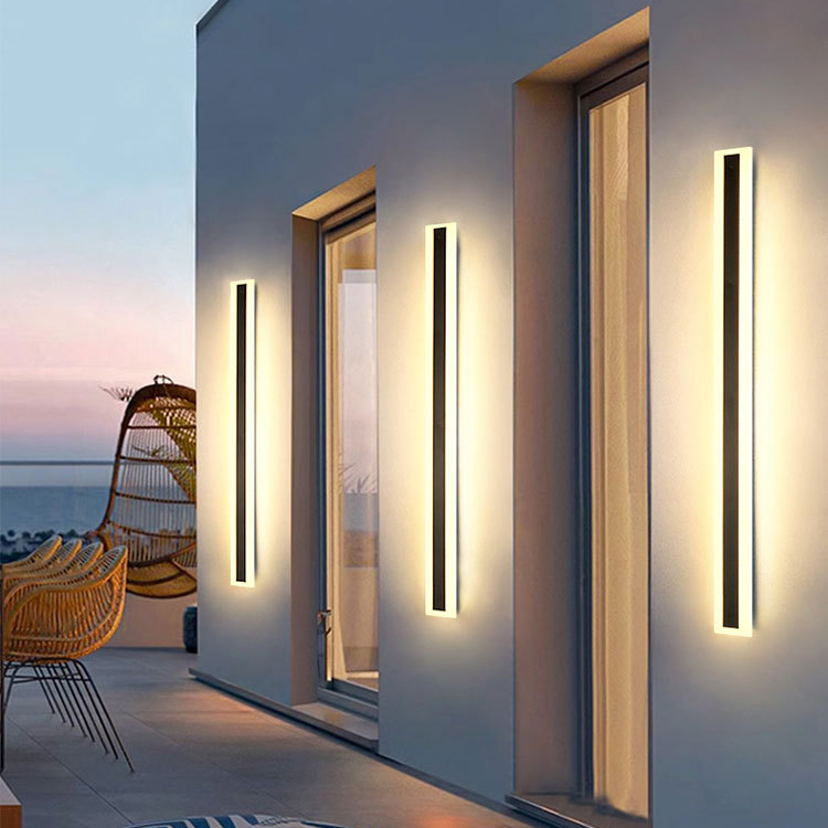 moderno LED Strip Wall luminária à prova d'água IP65 AC85-265V Acrylic interno externo Front varanda Garden teto Wall bar lâmpada
