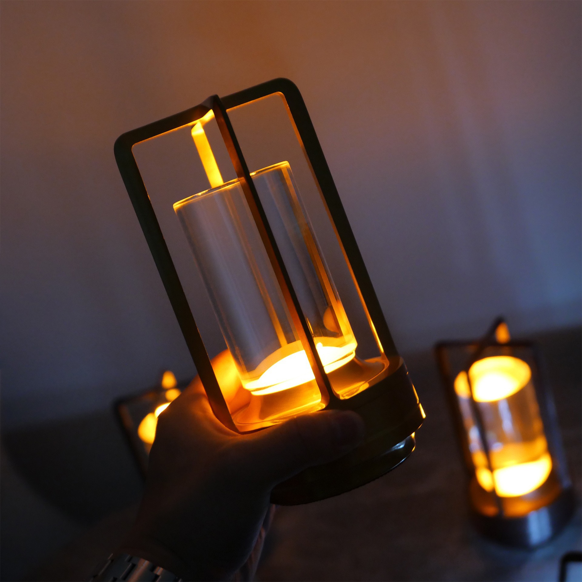 Portable recarregável 3 cor Stepless dimerizável Battery alimentado cristal bar Cafes Restaurants Bedrooms Camping Desk Night luminária