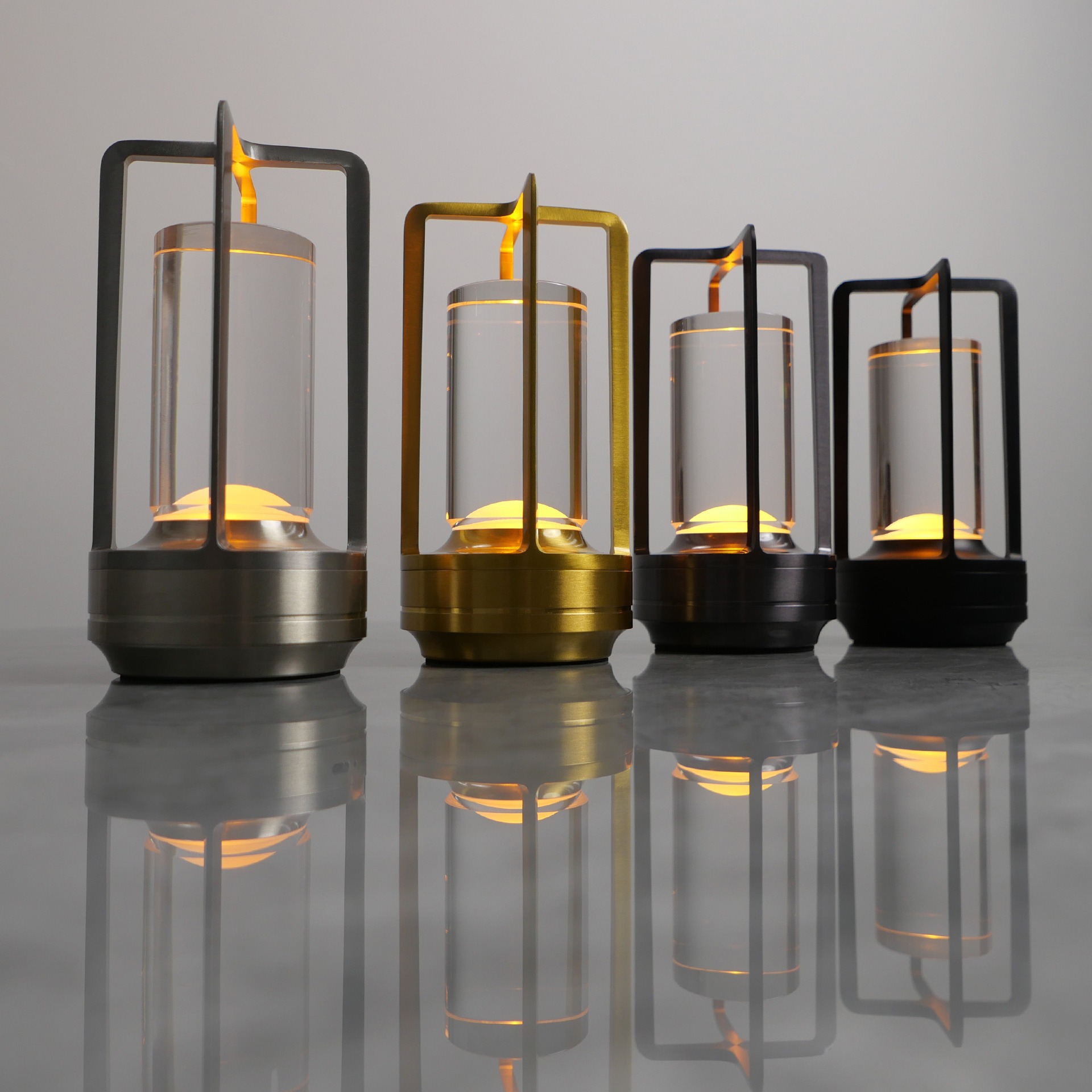 Modern Creative LED Touch Rechargeable Portable Luxury  3-Colour Infinitely Dimming Battery Powered Small Desk Lamp Table Lamps