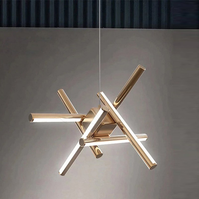 nórdico lâmpadas Postmodern Minimalist Model Room Designer sala de estar lustre Branch Type Geometric Art quarto sala de jantar lâmpada