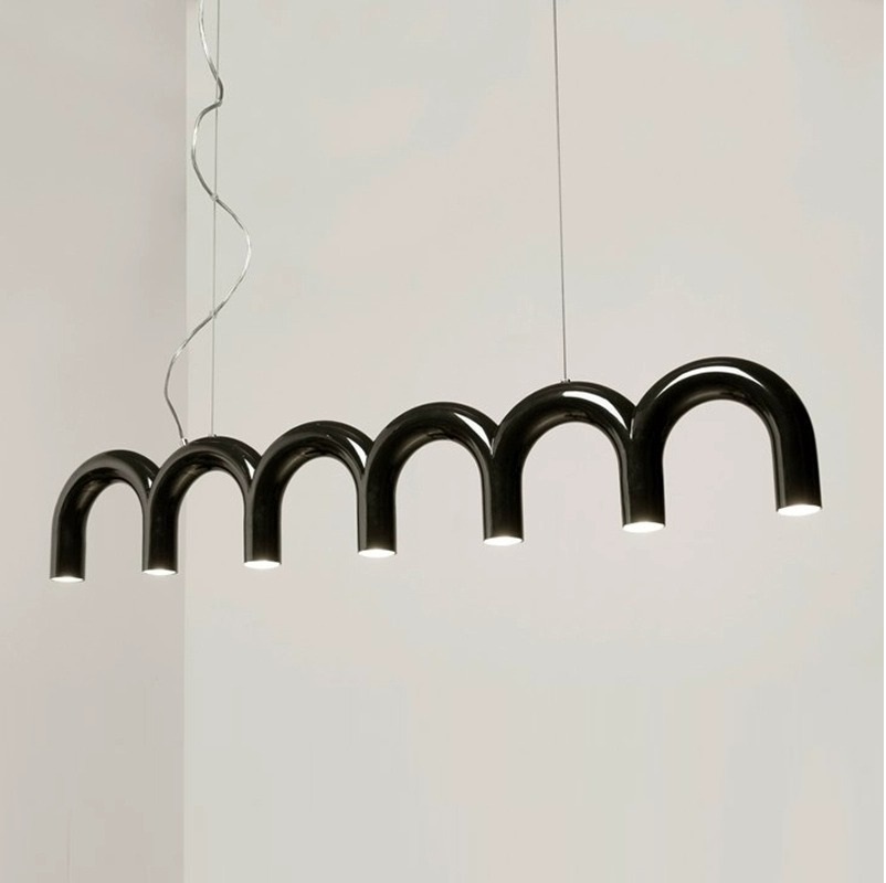 Black New Tennessee Memphis U-shaped Dining Room Chandelier, Nordic Designer Style, Showroom Light for Island bar and Water bar