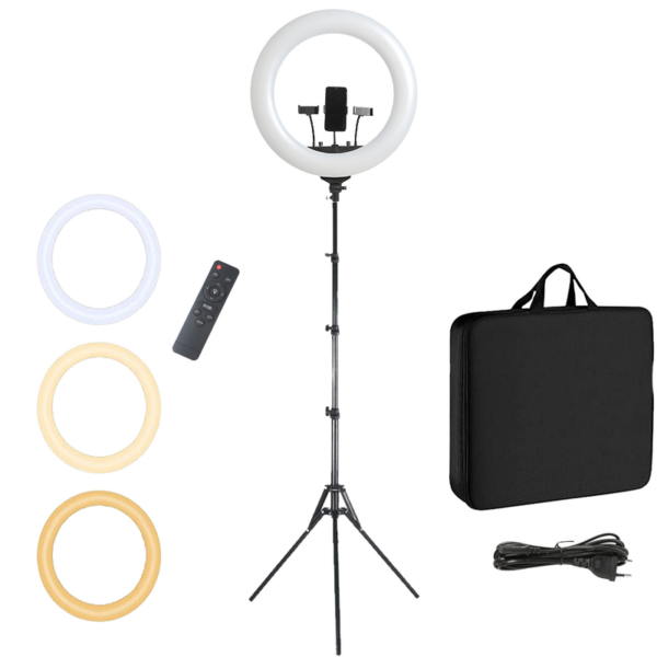 18-Inch ajustável Professional fotografia luz de preenchimento Beautiful Warm cor Circular LED para Live Broadcast Made durável plástico