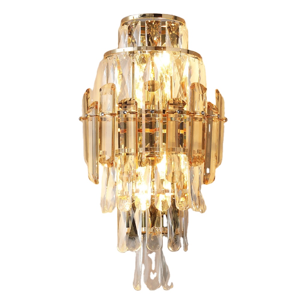 moderno cristal luminária de parede E14 cristal arandela luminária com Amber or Grey K9 cristal