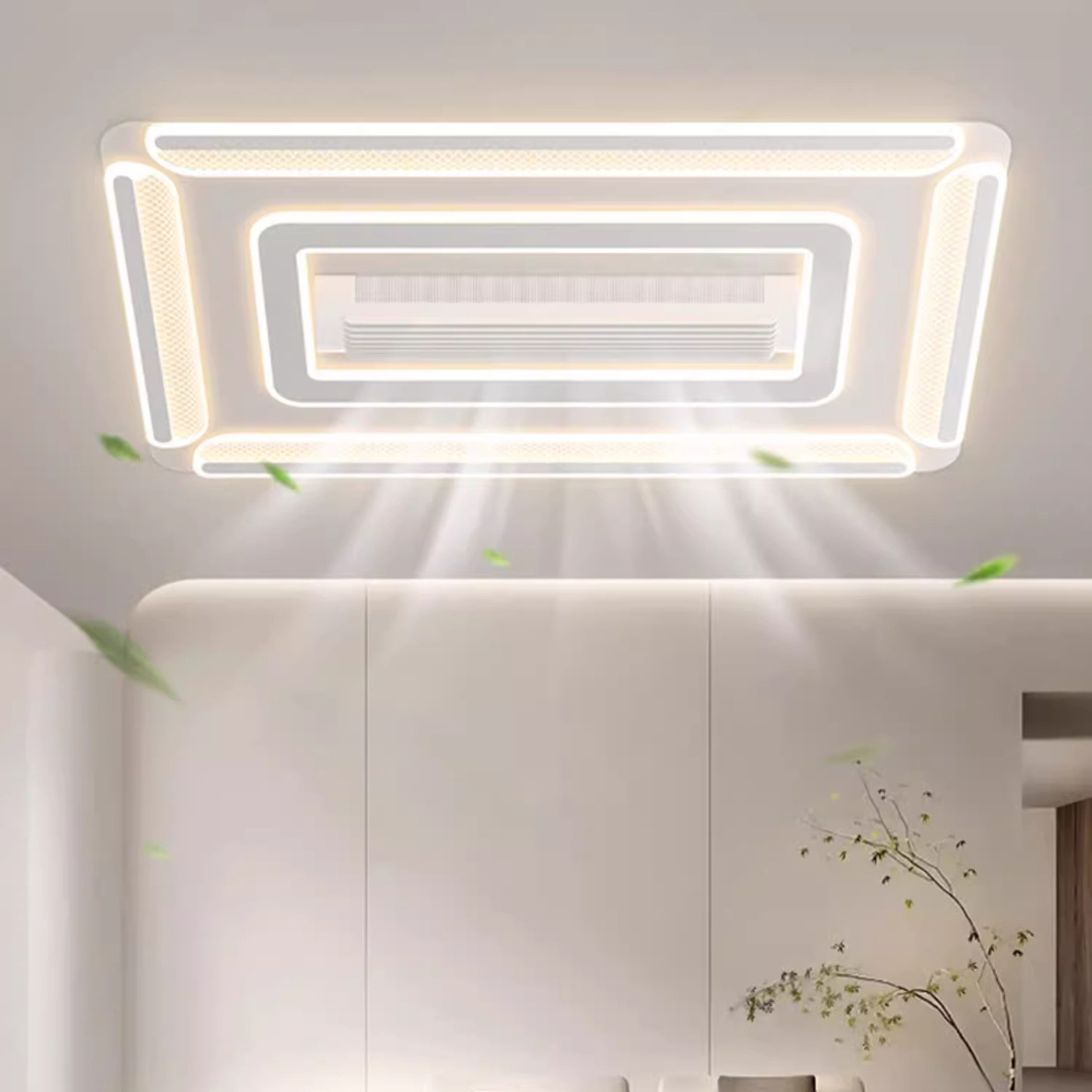 Ultrathin Bladeless teto Fan com luminárias controle remoto Minimalism moderno Fan iluminação sala de estar quarto Led teto Fan