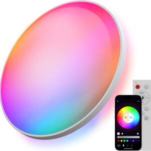 30 cm Color Changing Light Fixture Dimmable 30W Thin Round  Bedroom Kids Room Living Room RGB LED Flush Mount Ceiling Light