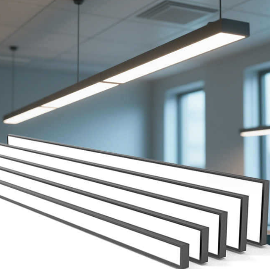 Jpungsun 1.2m 4FT moderno preto White iluminação comercial Suspended Surface Mounted escritório interno Led linear pendente