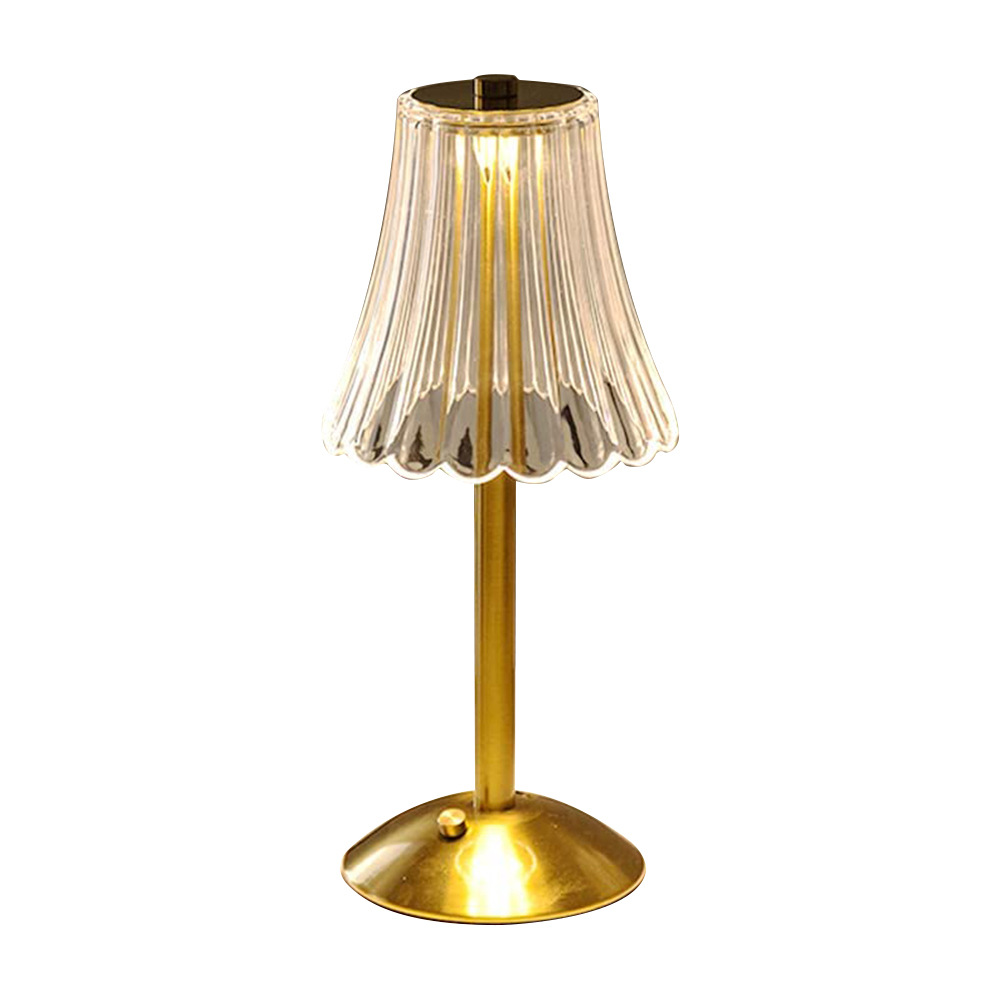 Gold Cordless Table Lamp Rechargeable Small Battery-Powered Lamp Crystal Mini Table Lamp