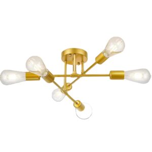6-luminárias Gold lustre Sputnik luminária Sputnik Mount lustre teto iluminação