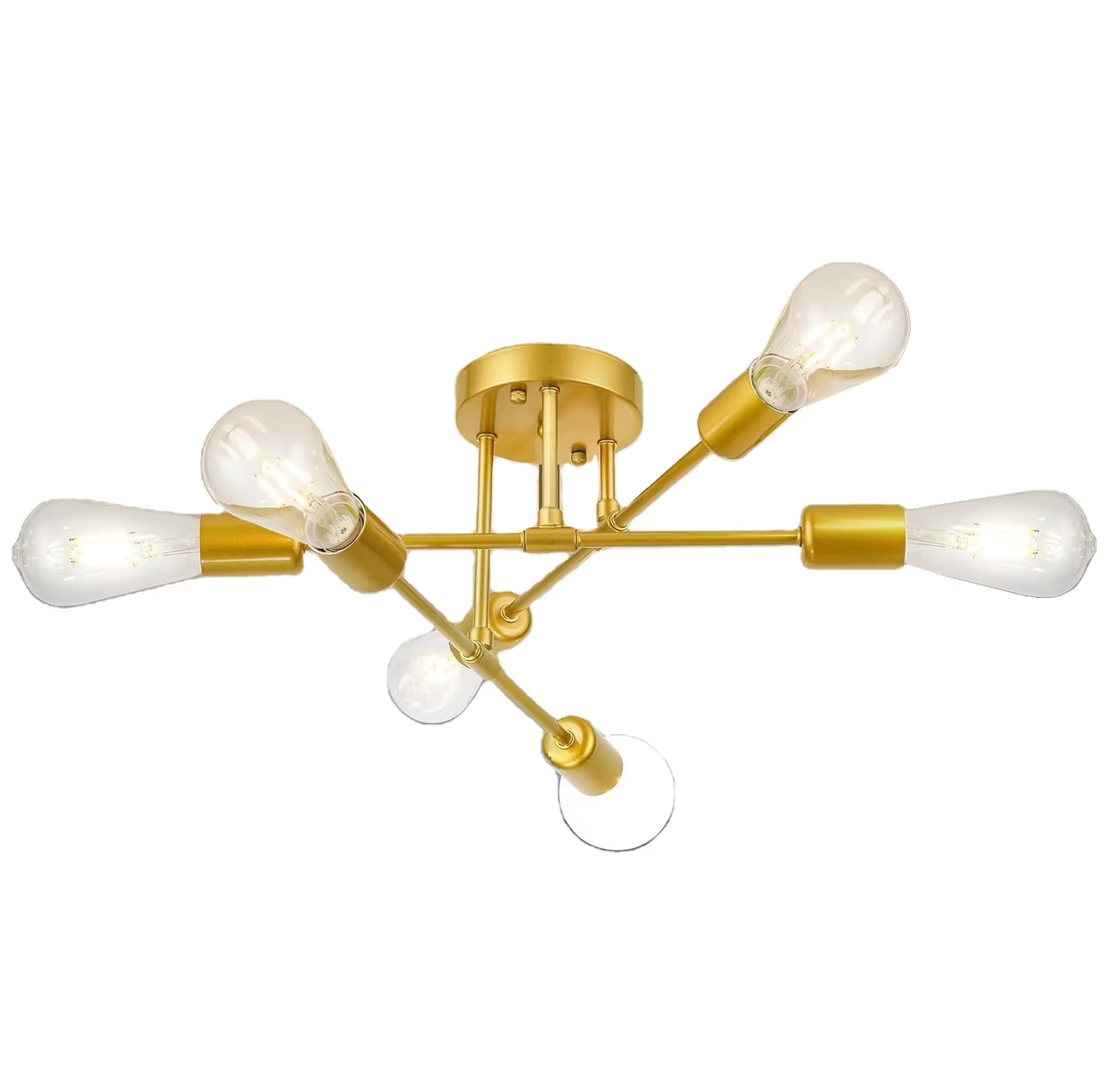 6-luminárias Gold lustre Sputnik luminária Sputnik Mount lustre teto iluminação