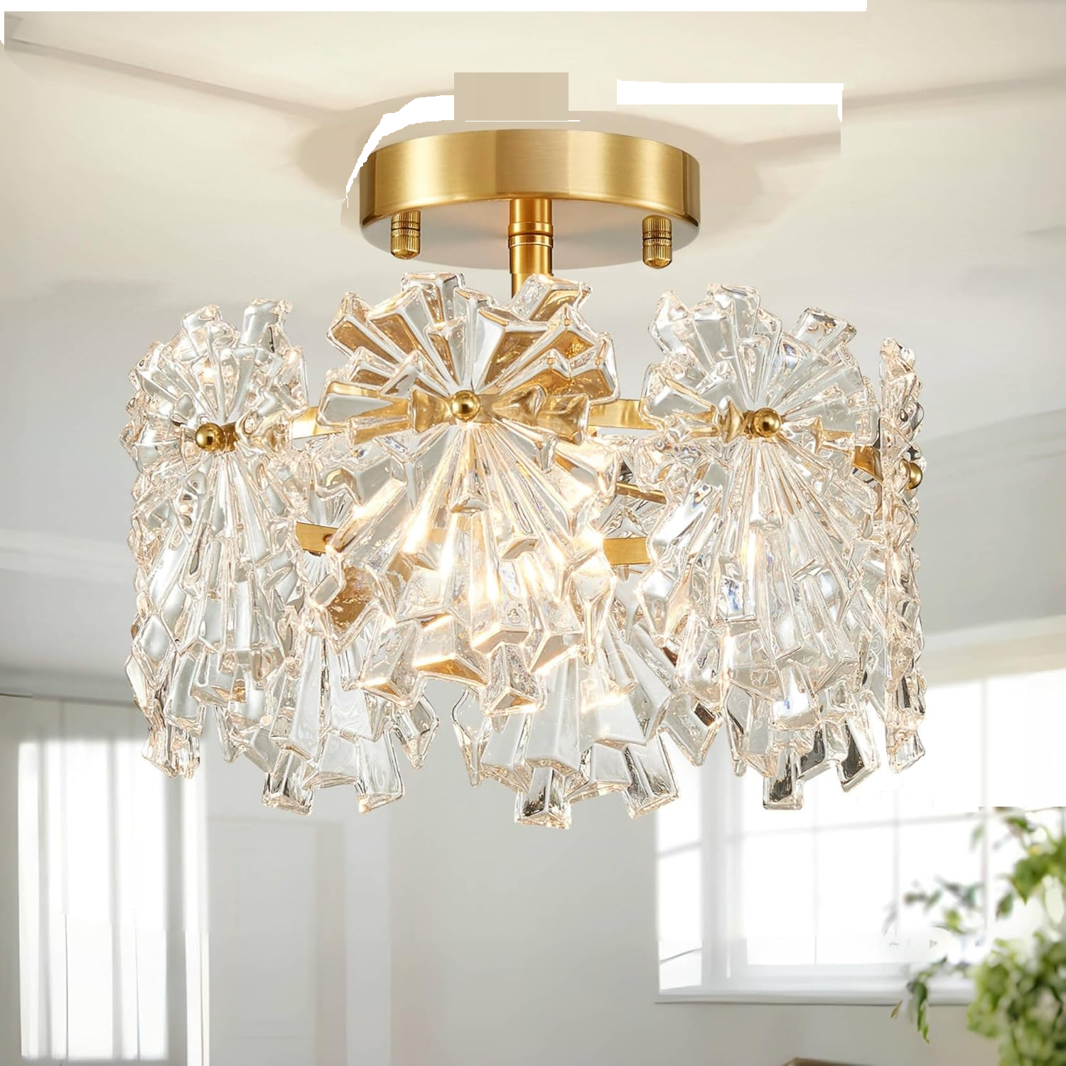 Gold luminária de teto Gold Glass lustre para sala de estar