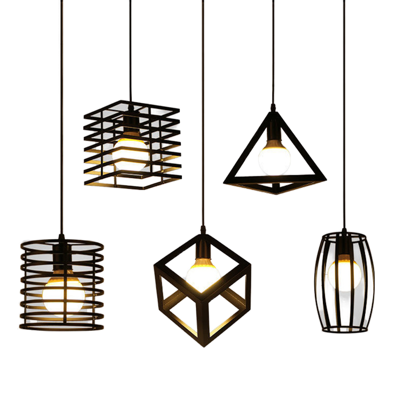 moderno ferro embutir lâmpada de teto Small pendente luminária para sala de jantar Dining lustre Hanging luminária
