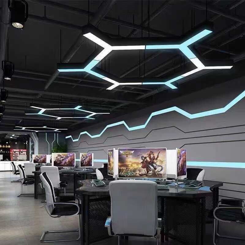 hexagonal LED teto e Garage luminárias High-quality para Wall Decoration 3D luminária industrial Workshops