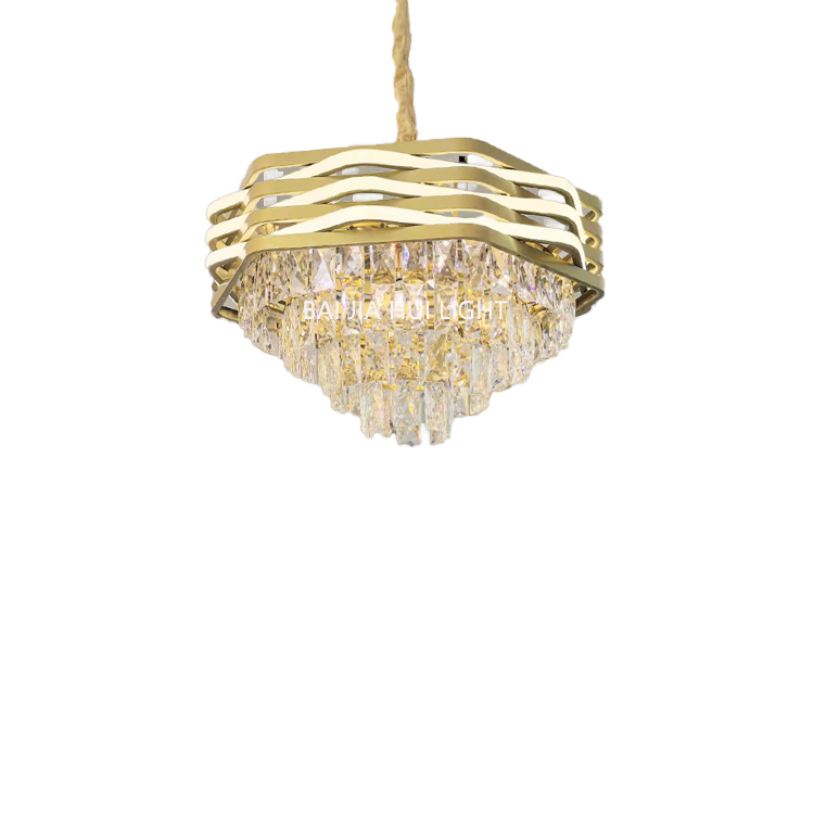 LED cristal lustre pendente Hanging High Quality moderno Gold Metal para quarto sala de estar