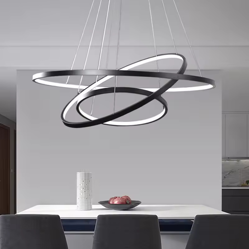 Contemporary European estilo LED pendente cor Changing Hanging lâmpada preto White Gold cor Home Decor cozinha Island bar