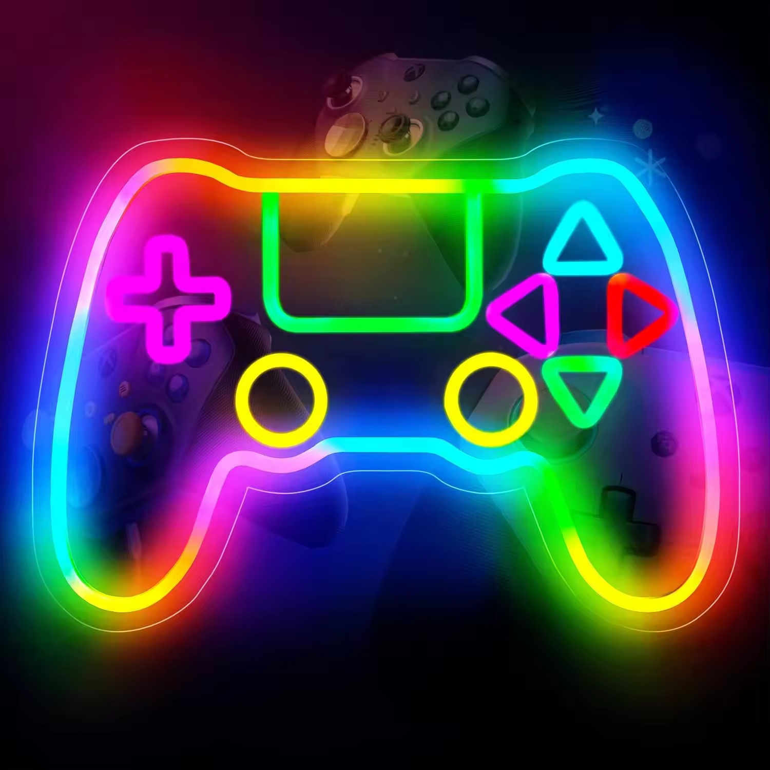 Game Handle Neon Lettering Neon luminária Sign Dimmer e controle remoto Acrylic Personal para Game Room Wall Decor