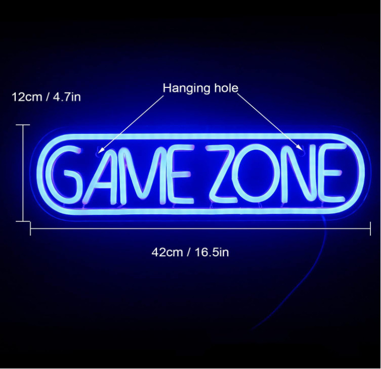 Gamer Neon Sign personalizado Logo Acrylic Game Controller Neon Sign para Gamer Room Decor Gaming Neon Sign para Teen Boys Room Decor