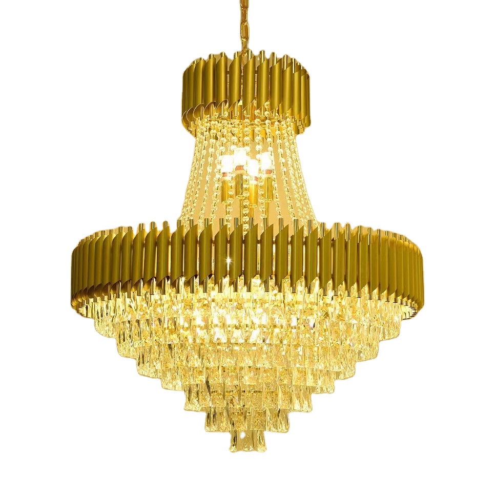 moderno cristal gota pendente Chandeliers Dia80cm Gold lustre luminária de teto luminária para sala de jantar sala de estar