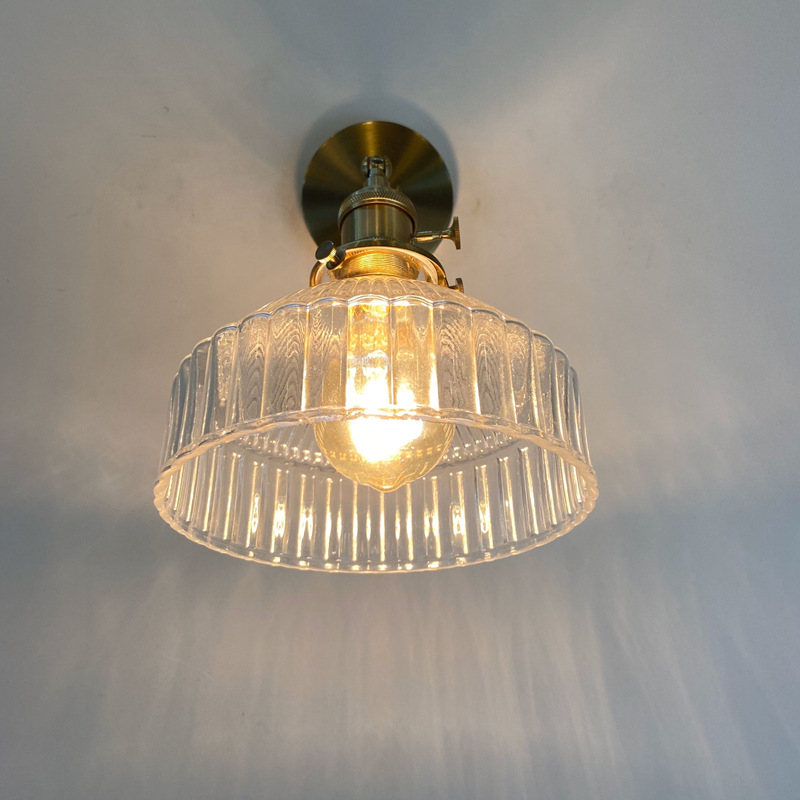 Vintage Glass Wall Lamp Suitable for Nordic Style Hallways Corridors Bedside Areas Bathrooms As a Mirror Light