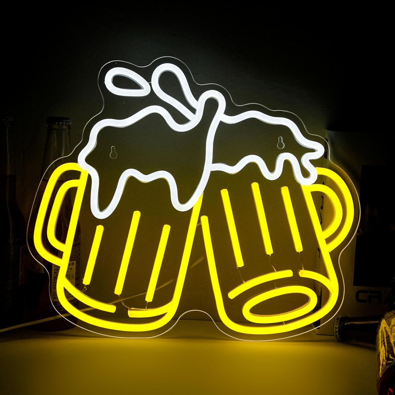 fábrica personalizado 5V à prova d'água LED Neon Signs Colorful Happy Birthday Acrylic Wall Decoration Pink Red Orange luminárias