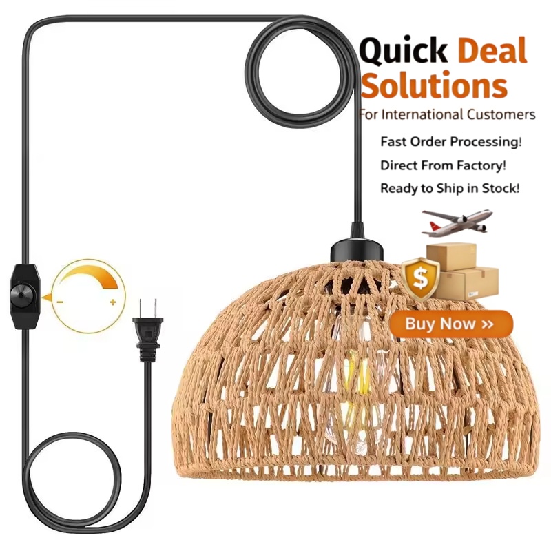 grande redondo estilo praia luminária pendente, Hand Woven ferro Rope altura ajustável para casa bar