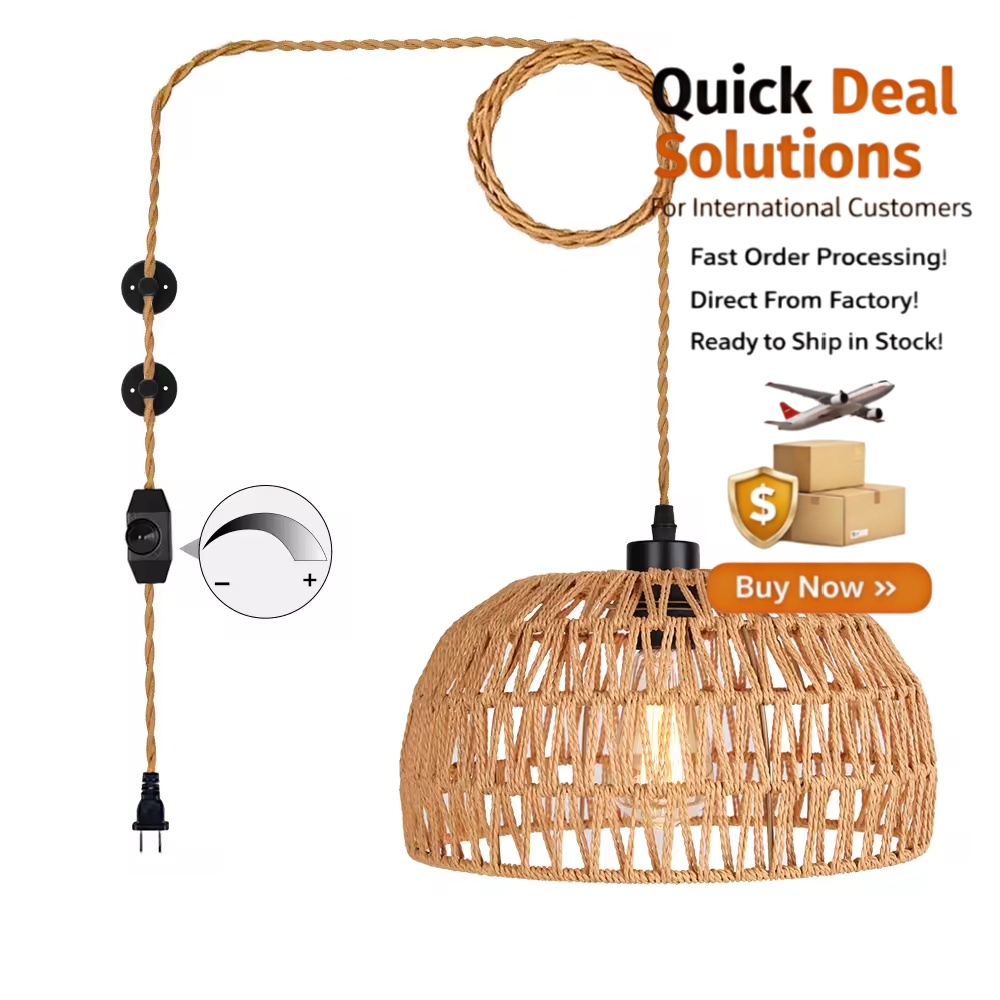 pendente suspenso luminária com Egg Shade e Plug in Cord, para quarto e sala de estar Decoration