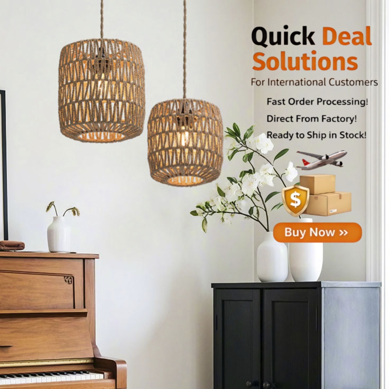 moderno estilo ferro LED lustre Bamboo Hanging Wire Height ajustável para Tea Dining e sala de estar Small interno lâmpada