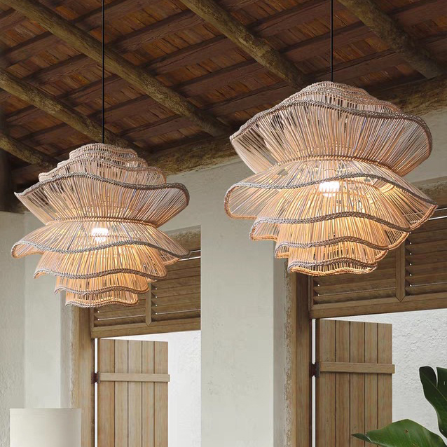 Premium Rattan pendente Lampshade Vietnam Supplier durável Lightweight Eco Friendly