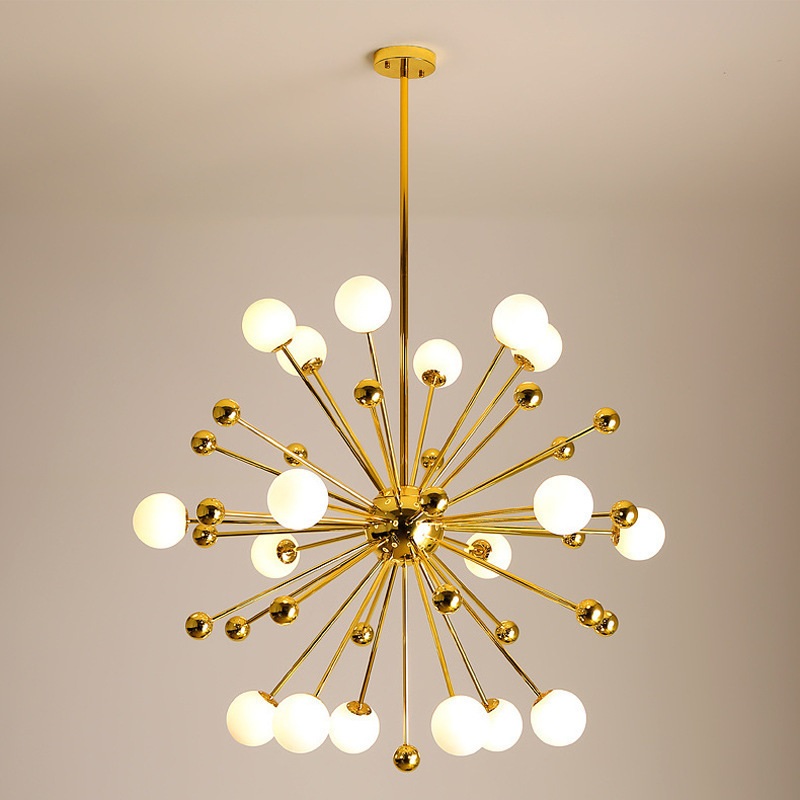8 luminárias Sputnik lustre Mid-Century pendente