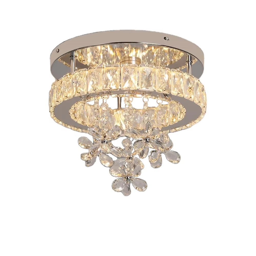 moderno cristal lustre, redondo LED luminária de teto, embutir luminária pendente para sala de jantar,