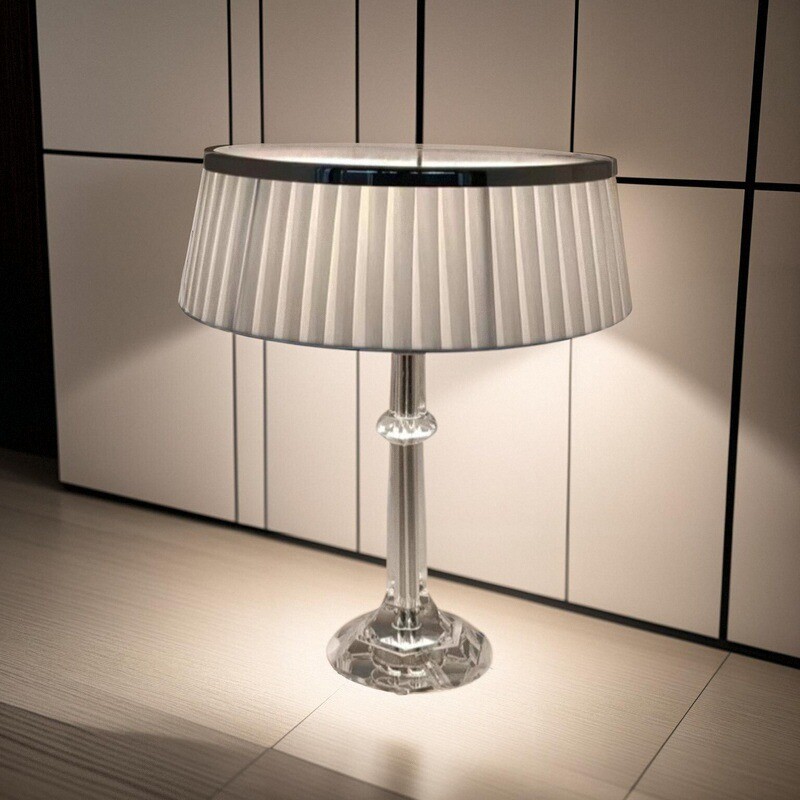 nórdico Elegant Bedside lâmpada moderno cristal Decor abajur Cone Shape com Soft Fabric Shade Ac alimentado para casa Interior