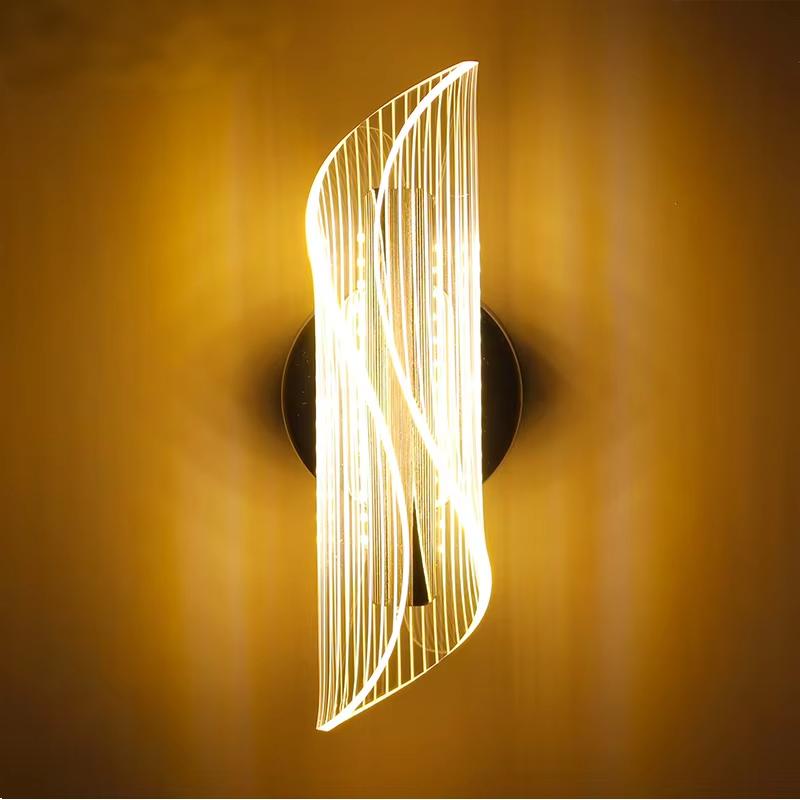 moderno Led luminária de parede Streamer Scroll Design interno Wall luminária para quarto Study restaurante hotel sala de estar Background Wall