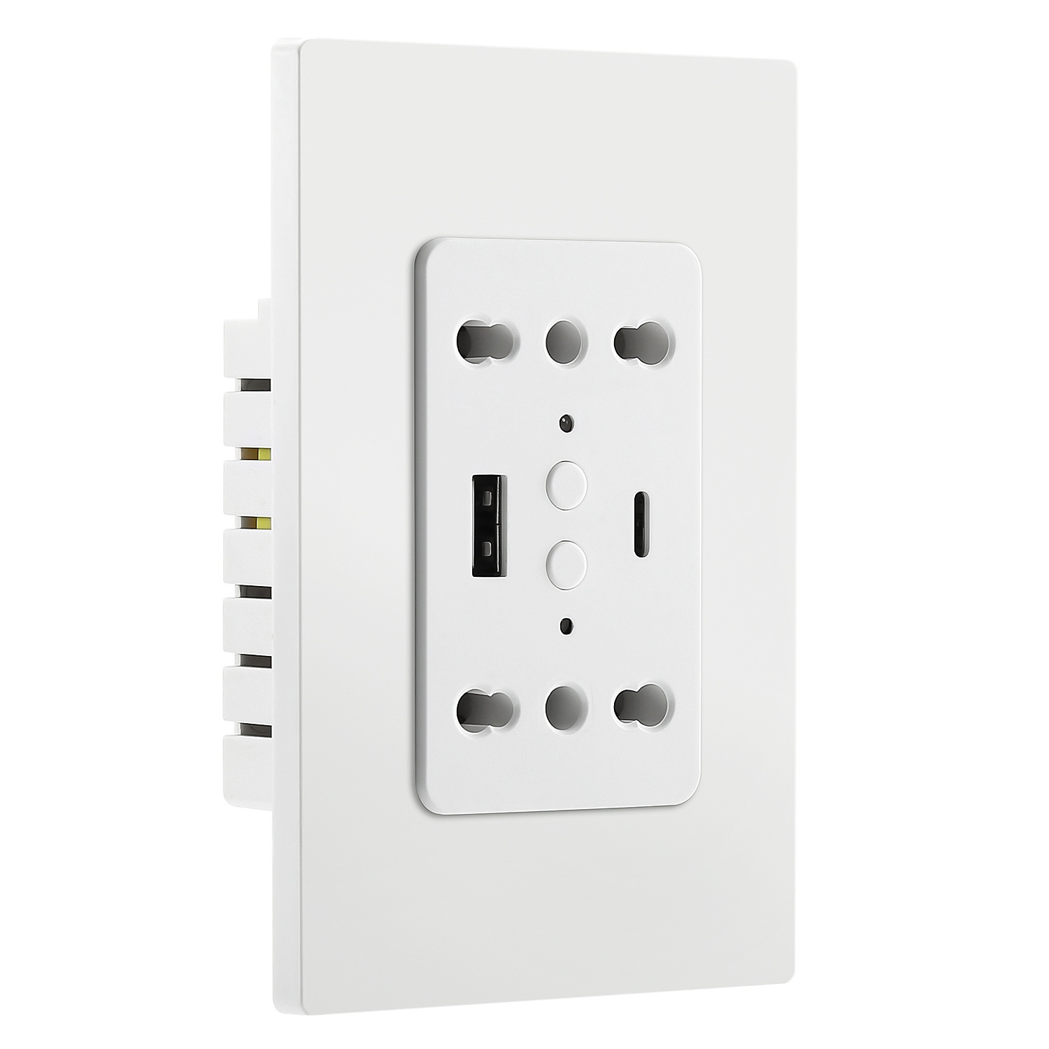 Chilean Italian Standard inteligente tomada Overload Protection Tuya WiFi USB-A + Type-C AC220 Supports Voice móvel Phone Control