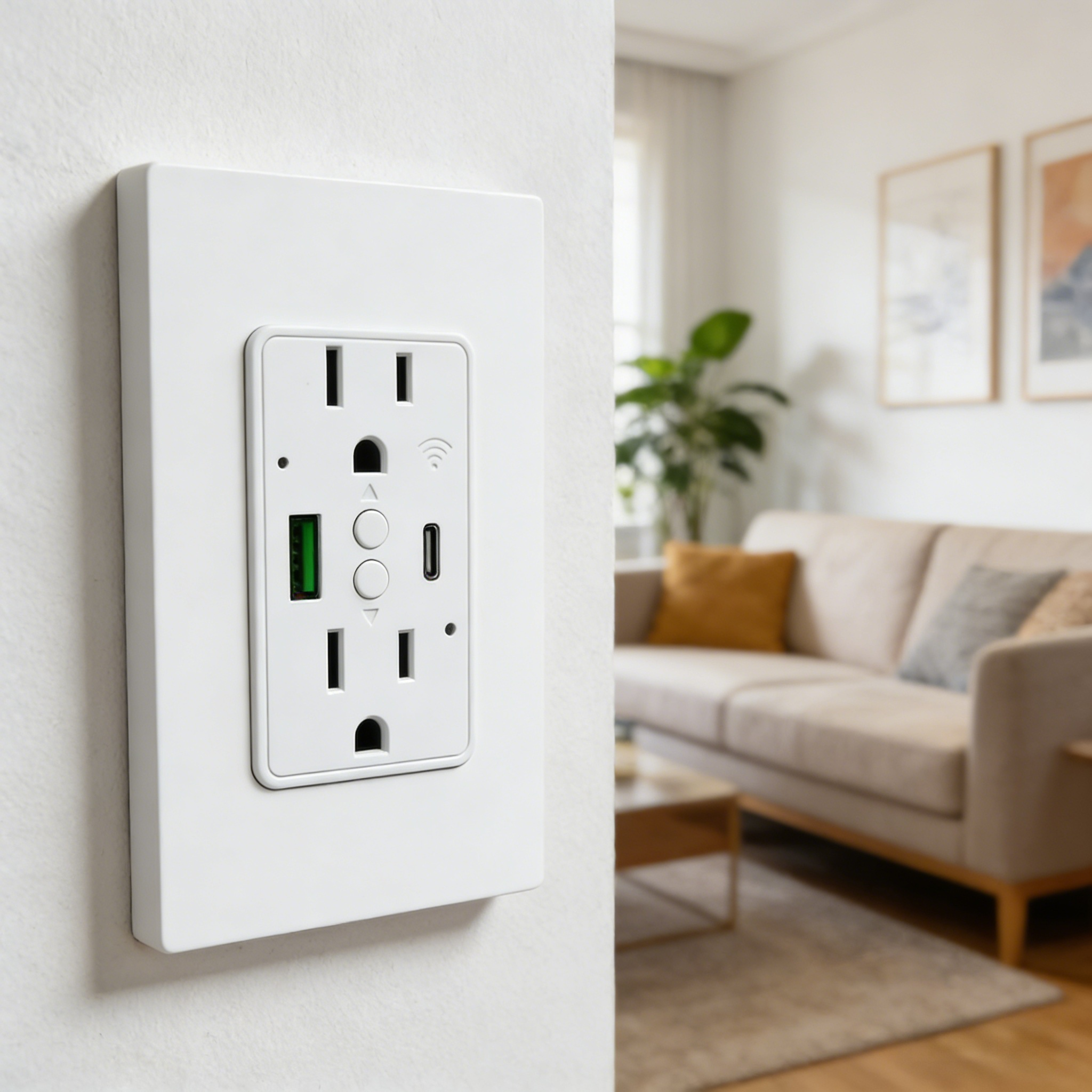 inteligente Wifi tomada de parede Pd20W Fast Charging Ac tomada para Us Market Home escritório hotel quarto Energy Saving inteligente Plug