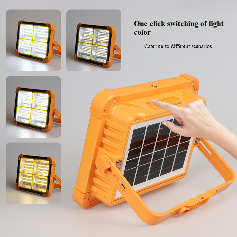 Portable Solar Led luz de emergência Ip65 à prova d'água plástico Shell Usb Charging para Camping Hiking Fishing luminária