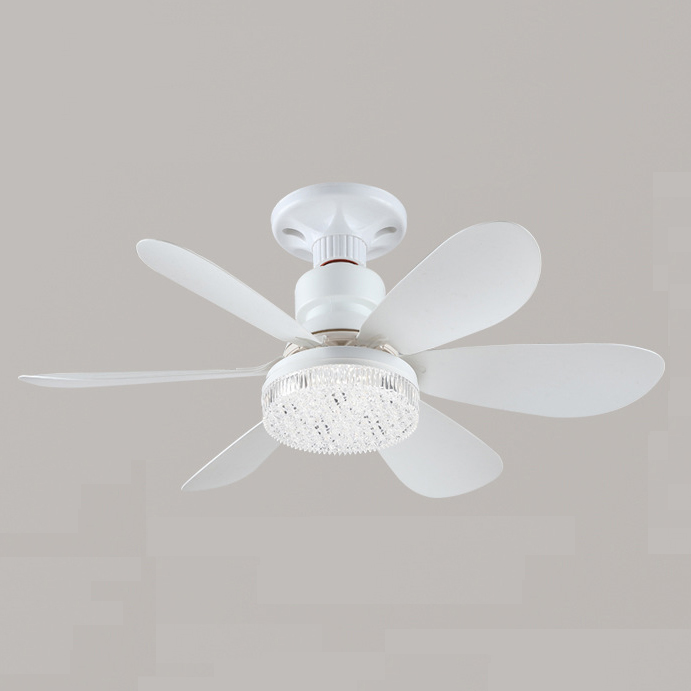 moderno Quiet E27 Led Fan luminária 6 Detachable Blades 3 Speed Remote dimerizável para quarto sala de estar hotel Home interno Decor