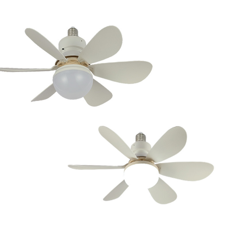 E27 6 Blades teto Fan luminária 30W dimerizável 3000K-6500K com controle remoto para casa quarto sala de estar
