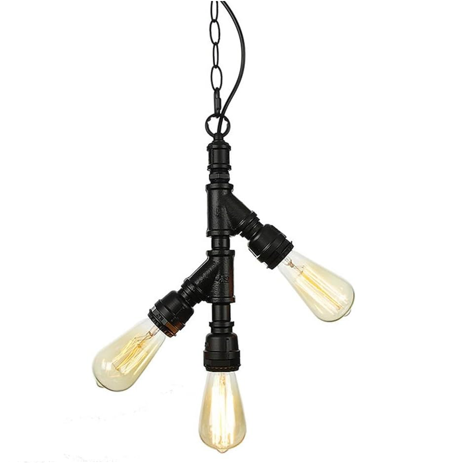 retrô Antique 3 luminária grande Exterior pendente in Antique preto com Bronze Accents