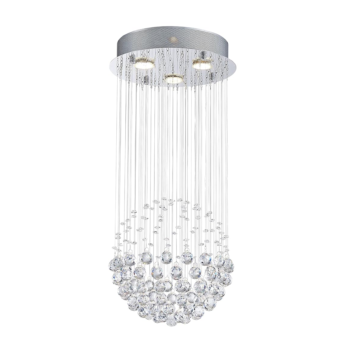 moderno cristal redondo gota lustre iluminação embutir LED luminária de teto luminária luminária pendente