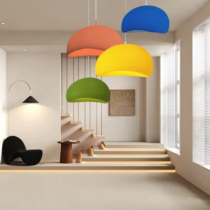 Wabi-sabi estilo vintage French Colorful Macaron-colored High Density Polystyrene LED lustre para sala de jantar sala de estar