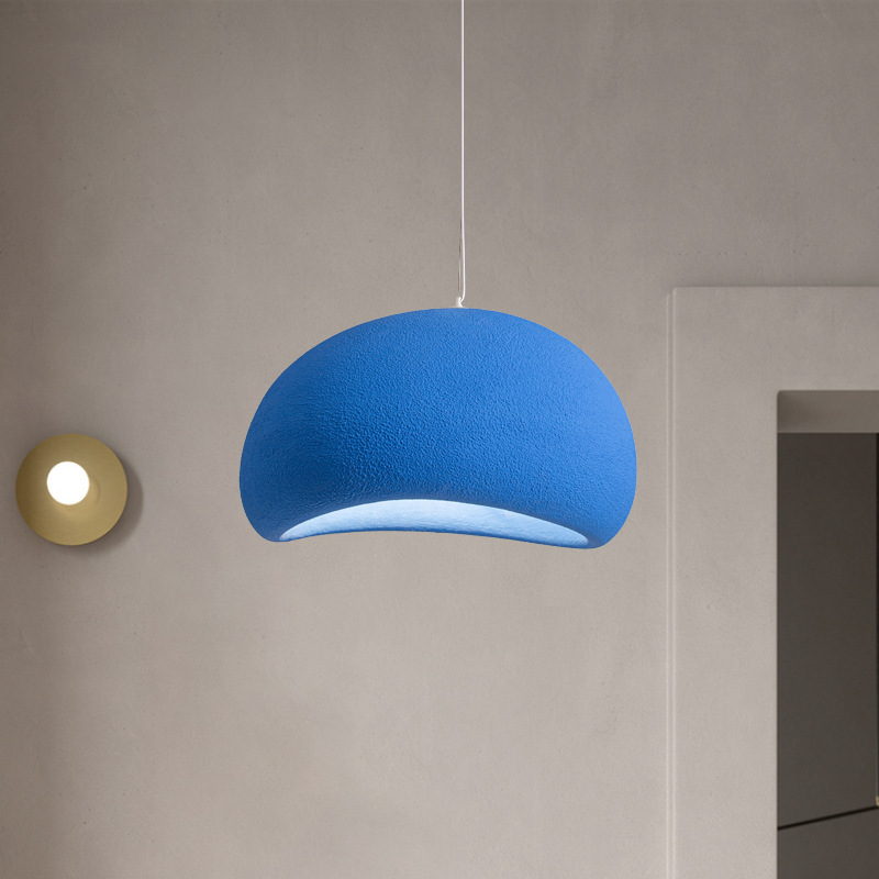 Minimalist Bule luminária pendente grande Size Hand Sculpt Stone Texture E27 luminária para hotel Lobby Villa restaurante bar Household