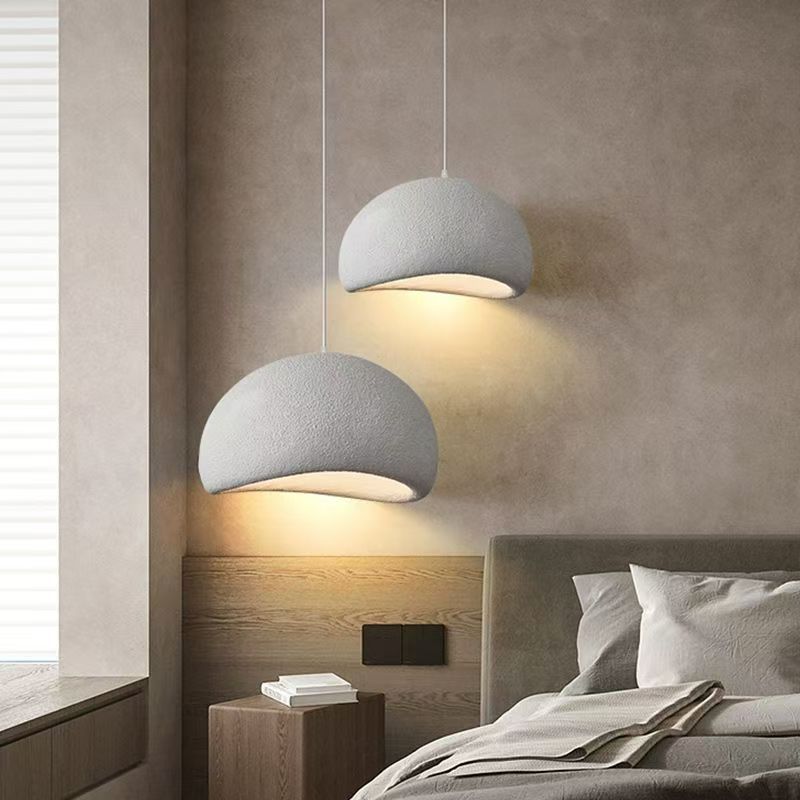 Cream estilo pendente Unique Rough Concrete Surface Hanging lâmpada para sala de estar Study quarto Dining Island Home Decor