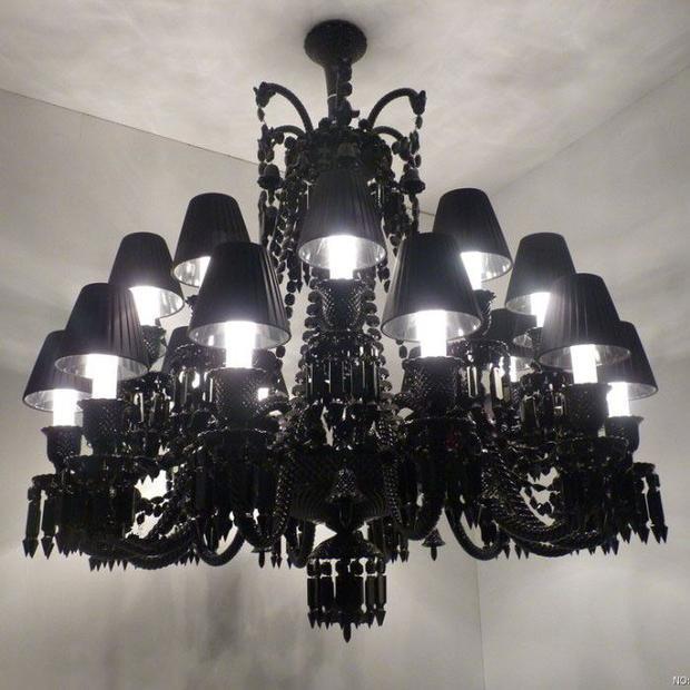 fábrica atacado preto French cristal lustre luminária de teto Villa Staircase restaurante Household Engineering Decoration