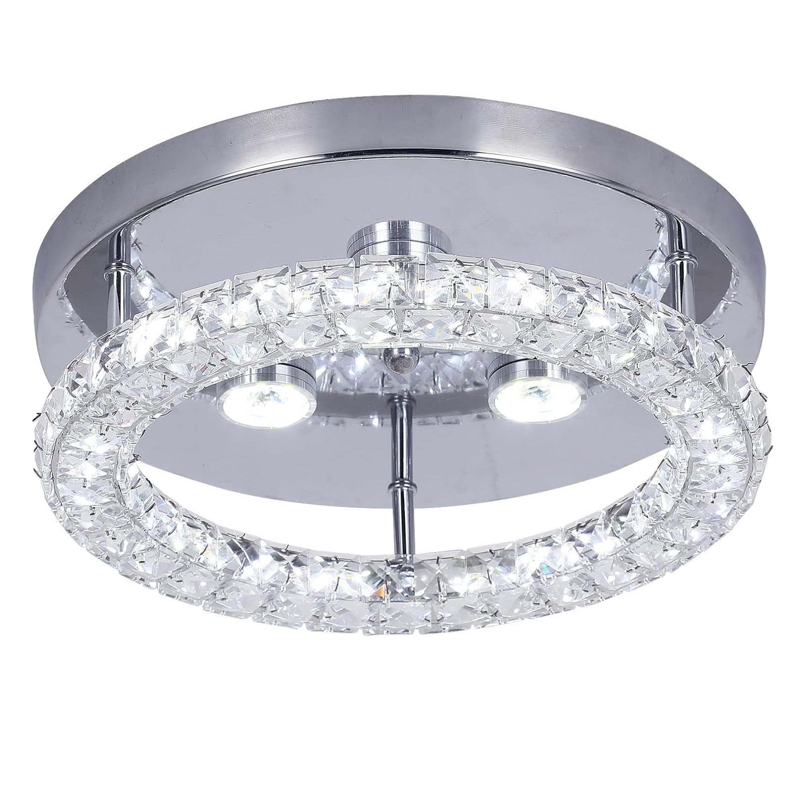 moderno cristal luminária de teto LED embutir cristal lustre Mini luminária de teto 3 cor Temperature ajustável luminária