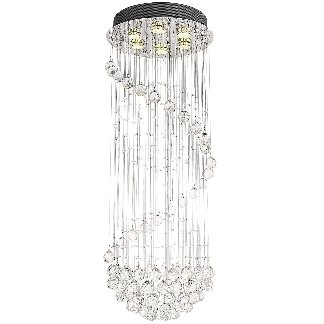 moderno cristal lustre iluminação, Clear K9 Glass cristal luminária de teto, Luxurious Spiral Sphere embutir luminárias
