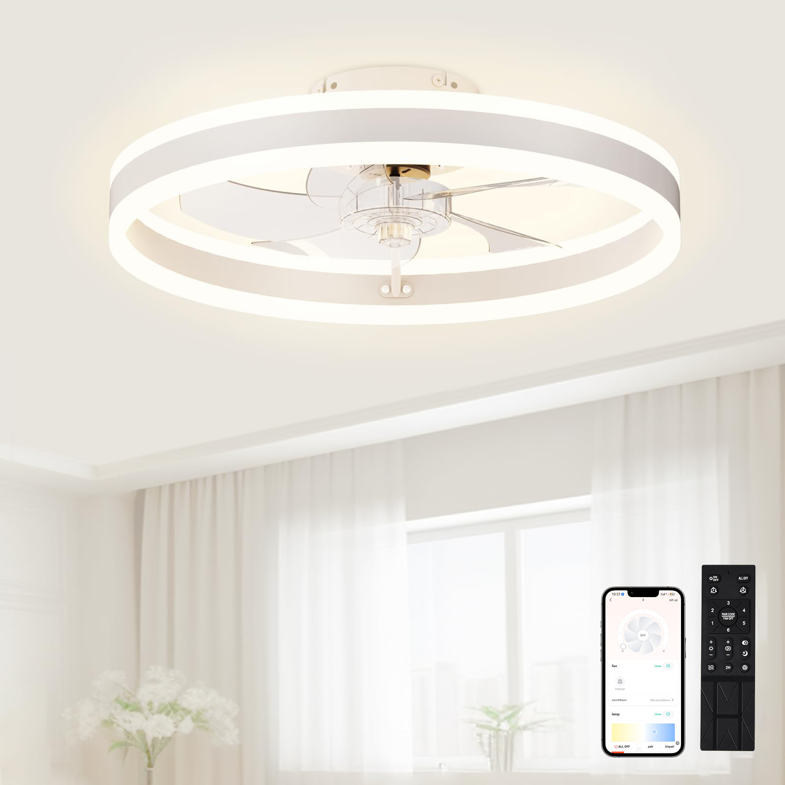 teto Fan luminária com LED luminárias controle remoto Home escritório Dining & sala de estar InverterDriven & Silent Operation DC 85V 265V