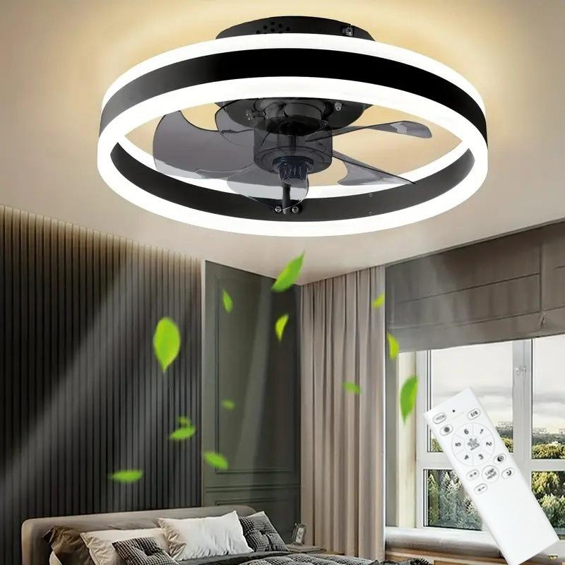 Energy Efficient DC Inverter teto Fan com LED luminária Quiet controle remoto dimerizável 7-Speed para casa sala de estar restaurante