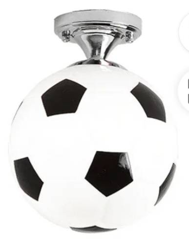 preto cor Finished Soccer bola LED luminárias de teto Premium Glass para Creative Kids Decoration Football bar Club lâmpada de teto