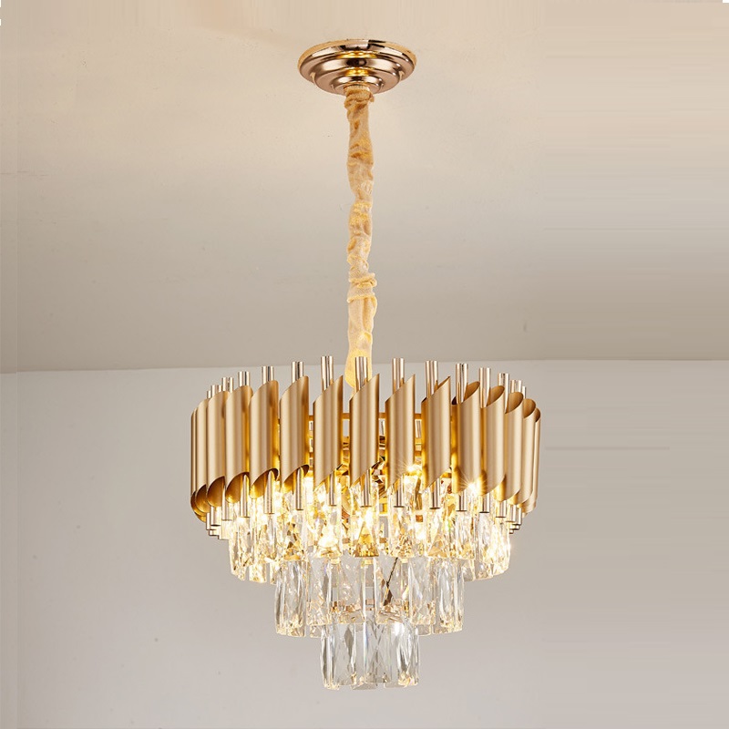 moderno Gold cristal lustre gota cozinha Room corredor, industrial