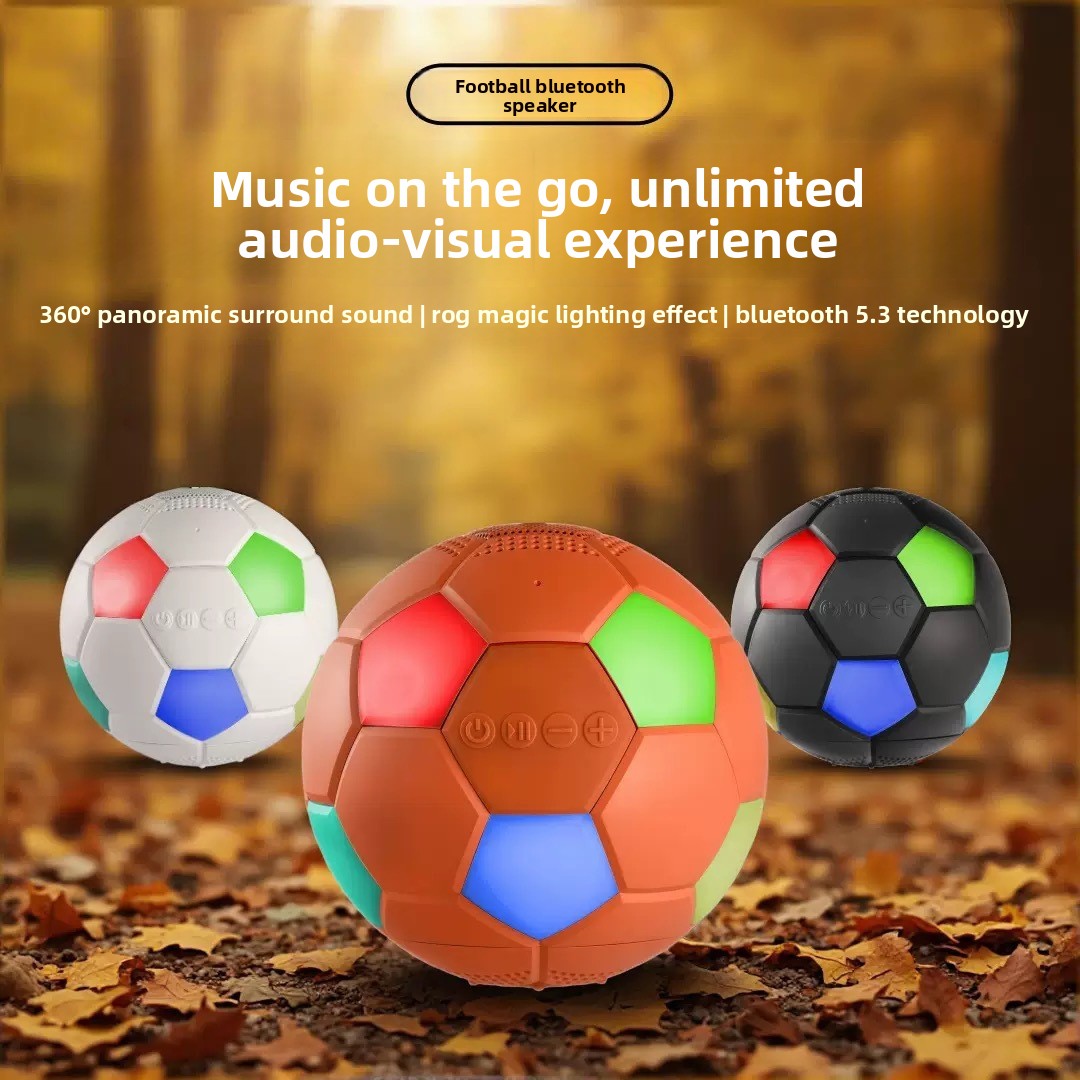 New Portable Mini Football alto-falante interno externo RGB Music Football iluminação