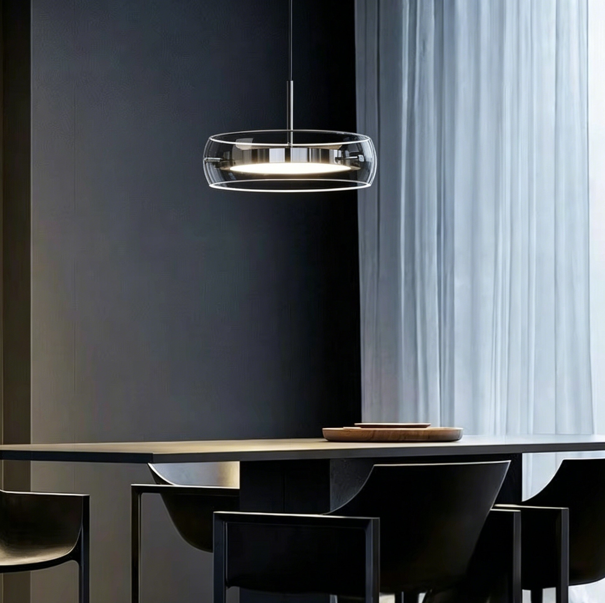 moderno Luxury quarto lustre com cristal Design LED altura ajustável ferro Frame Small Glass pendente